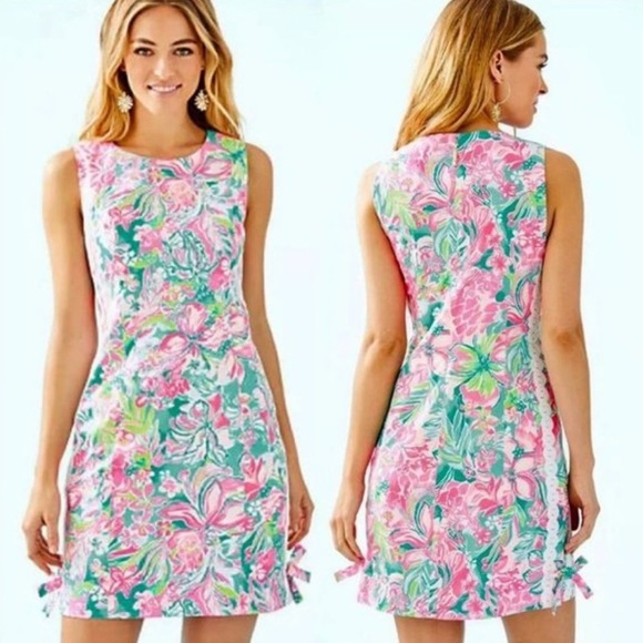 Lilly Pulitzer Dresses & Skirts - NWOT Lilly Pulitzer Mila Stretch Shift in Print Multi Hot On The Scene, 10-12.